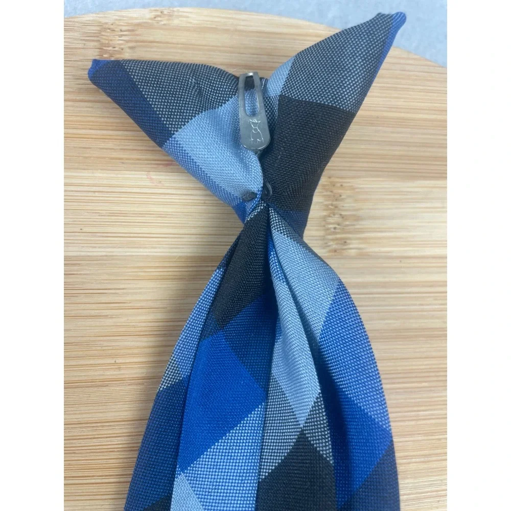 Dennis‎ Uniforms Kids Blue Plaid Hastings School Uniform Clip On Tie Made in USA